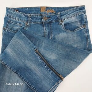 KUT from the Kloth Jeans Womens Blue Denim Zipper Accent Bootcut Pants Size 8